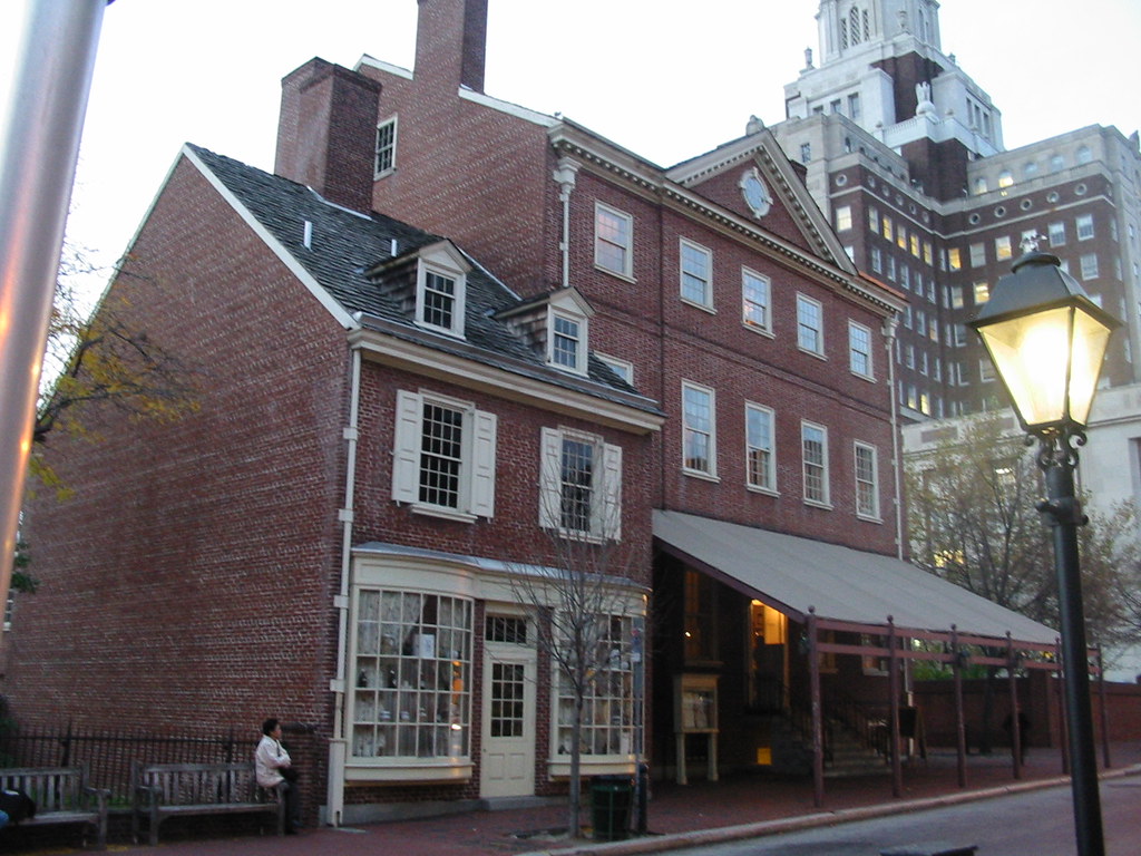 front of the city tavern, a favorite of the founding fathers